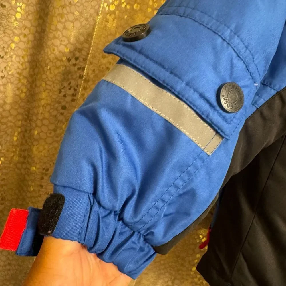 Osh Kosh B'Gosh Toddler Boys Blue Black Snow Ski Fleece Winter Jacket Size 4